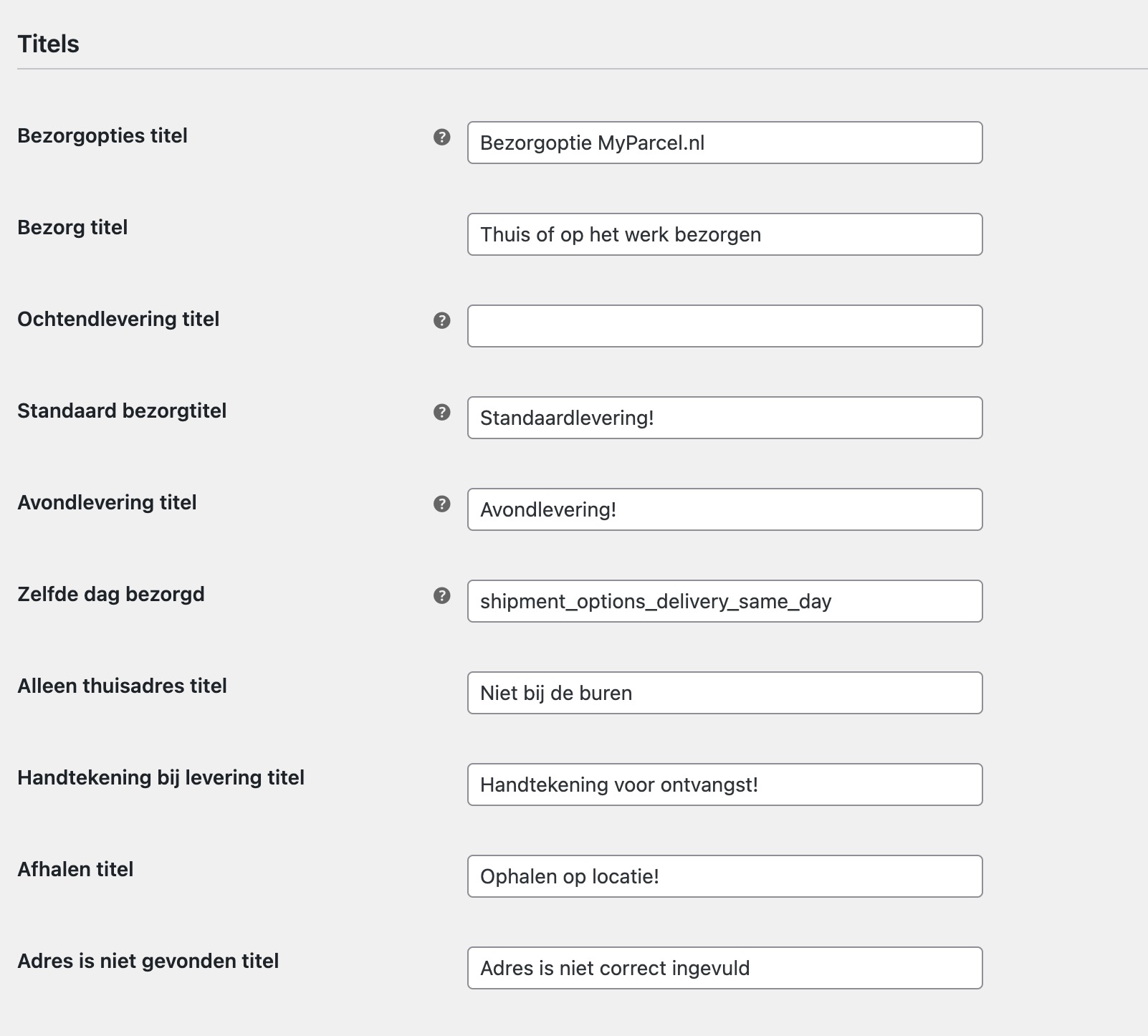 WooCommerce titels aanpassen